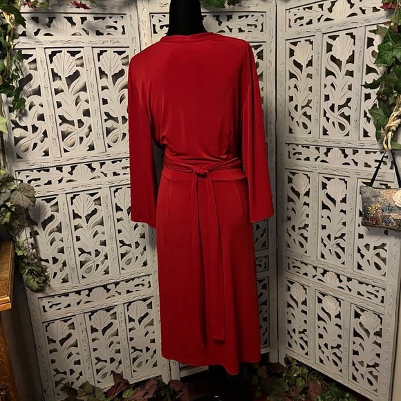 EUC Vintage Y2K Mixit Burgundy Dual Sided Wrap Dress - Picture 3 of 16